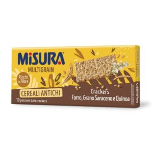 1000023920 misura multigrain crackers ai cereali soffiati in confezione da 350 grammi con 10 monopozioni