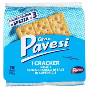 gran pavesi cracker senza granelli di sale in superficie 560 gr