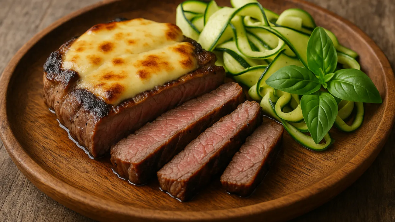Carne alla griglia scamorza affumicata zucchine croccanti"