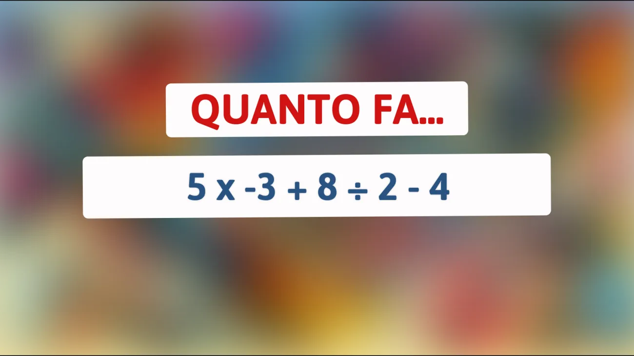 Se riesci a risolvere questo semplice calcolo, potresti essere più intelligente del 90% delle persone! Provaci subito!"